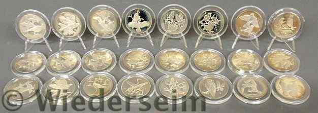 Appraisal: Franklin Mint twenty-four pieces sterling silver medals approx troy oz