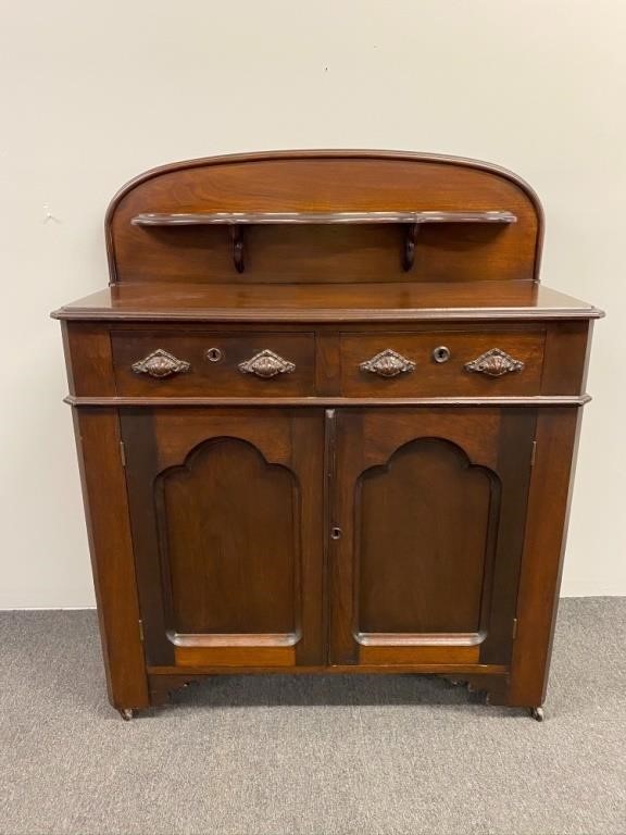 Appraisal: Victorian mahogany jelly cupboard late th c h x w