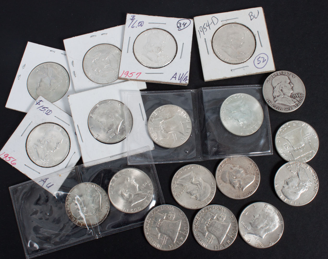 Appraisal: U S Silver Half Dollars Franklin type various dates and