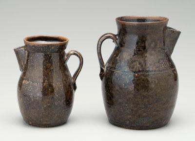 Appraisal: Two Georgia pottery pitchers alkaline glaze stoneware one with well-formed