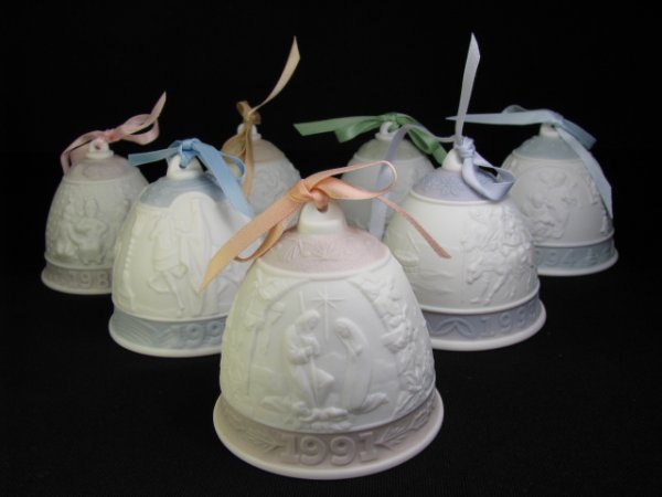 Appraisal: Seven limited edition Lladro matte Christmas bells each measuring high