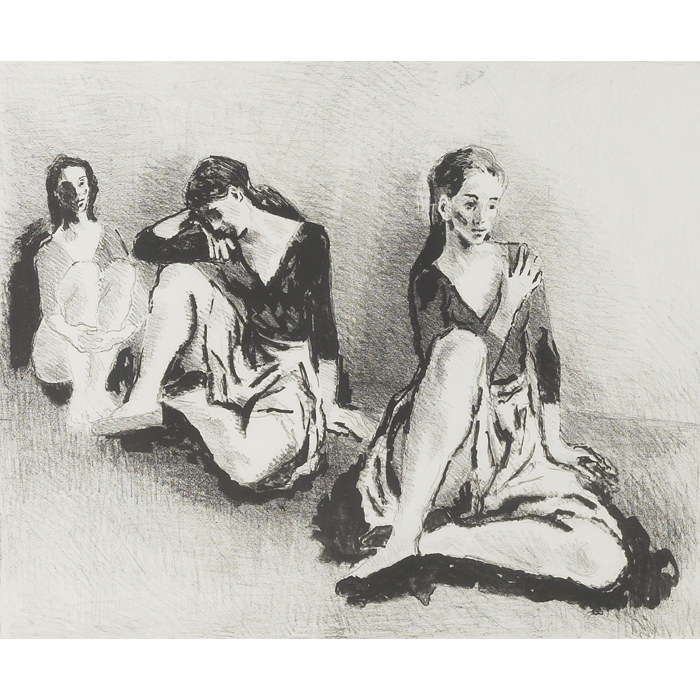 Appraisal: Moses Soyer American - ''Seated Dancers '' c lithograph ''