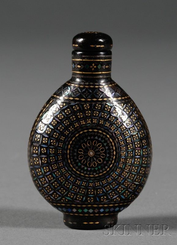 Appraisal: Lac Burgaute Snuff Bottle China th century pear shaped lg