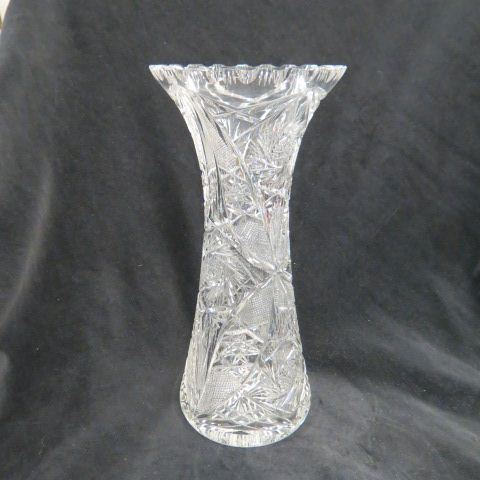 Appraisal: Cut Glass Vase brilliant period elaborate designs tall excellent