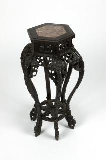 Appraisal: A Chinese export carved hardwood plant stand Late th early