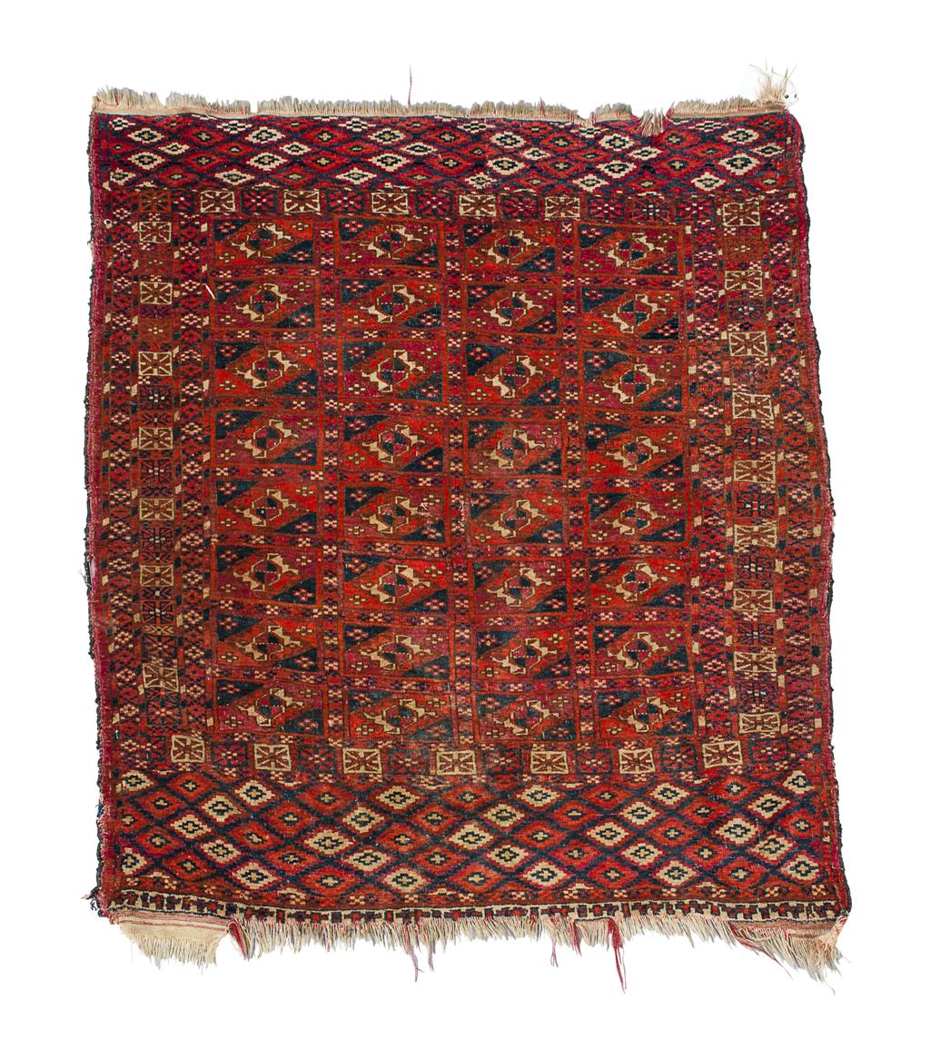 Appraisal: THREE TEKKE RUGS AND A BAGFACE TURKMENISTAN LATE TH EARLY