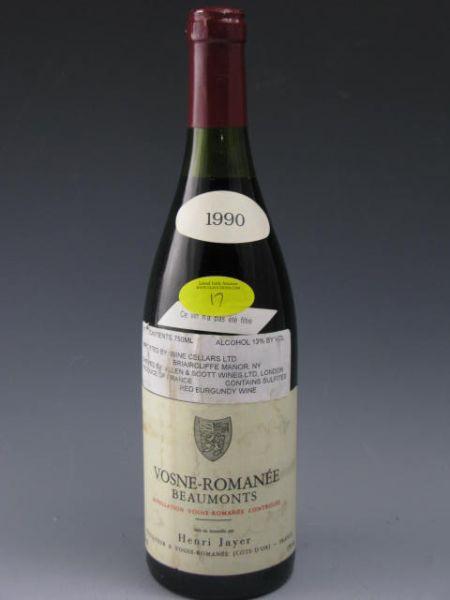 Appraisal: Henri Jayer Vosn-Romanee Beaumonts WS