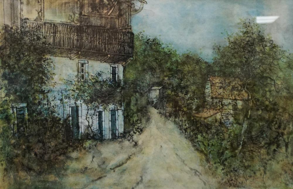 Appraisal: JEAN JANSEM FRENCH - COUNTRY VILLAGE LANE SIGNED LITHOGRAPH NUMBERED