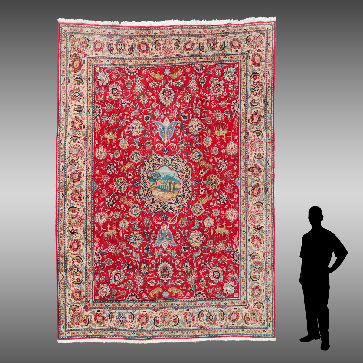 Appraisal: PERSIAN HAND KNOTTED WOOL ROOM SIZE RUG ' X '