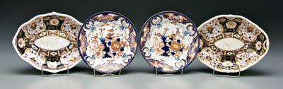 Appraisal: Four pieces Imari style Derby two oval serving bowls early