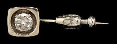 Appraisal: Solitaire diamond stick pin round brilliant-cut diamond estimate weight cts