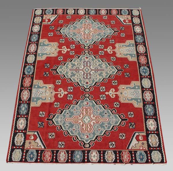 Appraisal: RED KILIM ORIENTAL CARPET Approx ' '' x ' ''