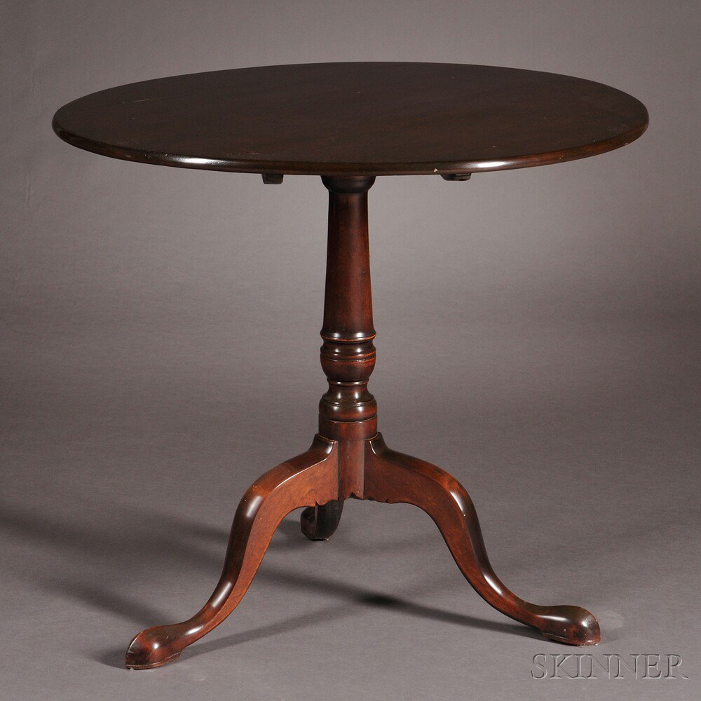 Appraisal: Queen Anne Mahogany Tilt-top Tea Table late th century the