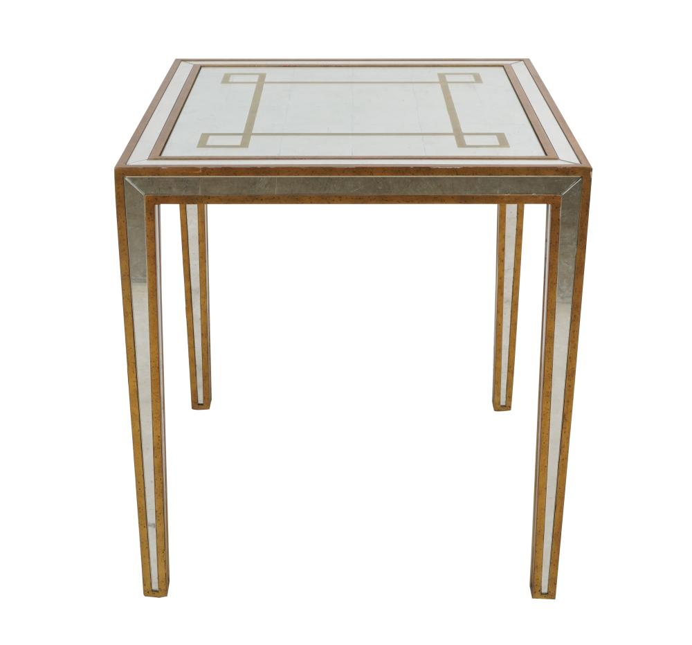 Appraisal: BERNHARDT MIRRORED END TABLEwith manufacturer's label Provenance The Terry and