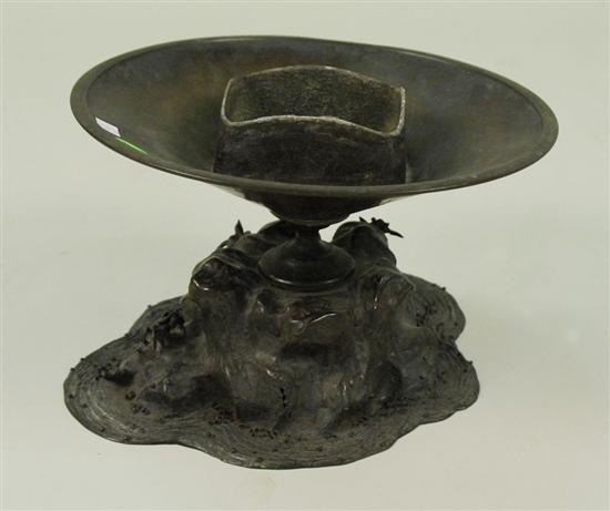 Appraisal: JAPANESE PATINATED BRONZE PLANT STAND th th century the base