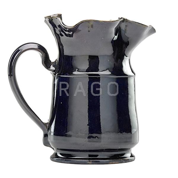 Appraisal: GEORGE OHR Tall mug w ruffled rim Condition Report narrow