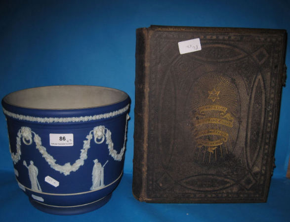 Appraisal: Large Wedgwood Dark Blue Jasper Jardiniere Height cm And A