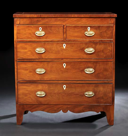 Appraisal: George III Mahogany Chest early th century the banded rectangular