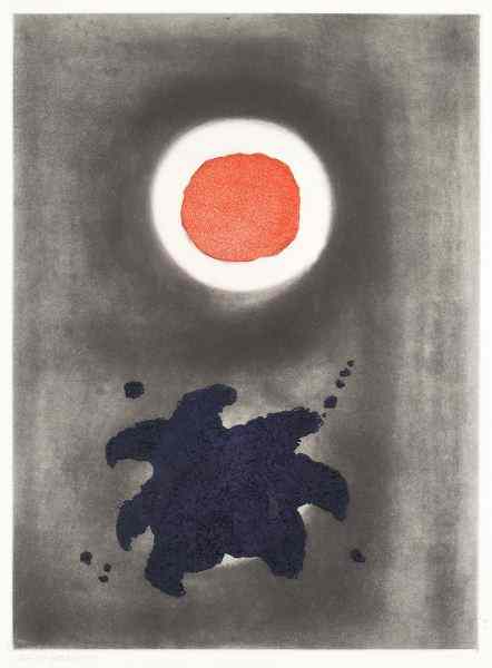 Appraisal: Adolph Gottlieb NY - ''Night Glow''color etching on wove paper