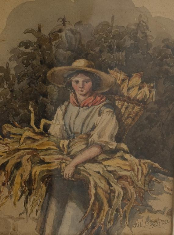 Appraisal: JAMES W BOOTH - WOMAN HELPING WITH THE HARVEST signed