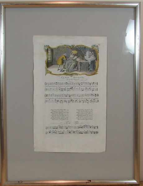 Appraisal: Bickham engraving on sheet music for ''Cupid Deceived'' '' x