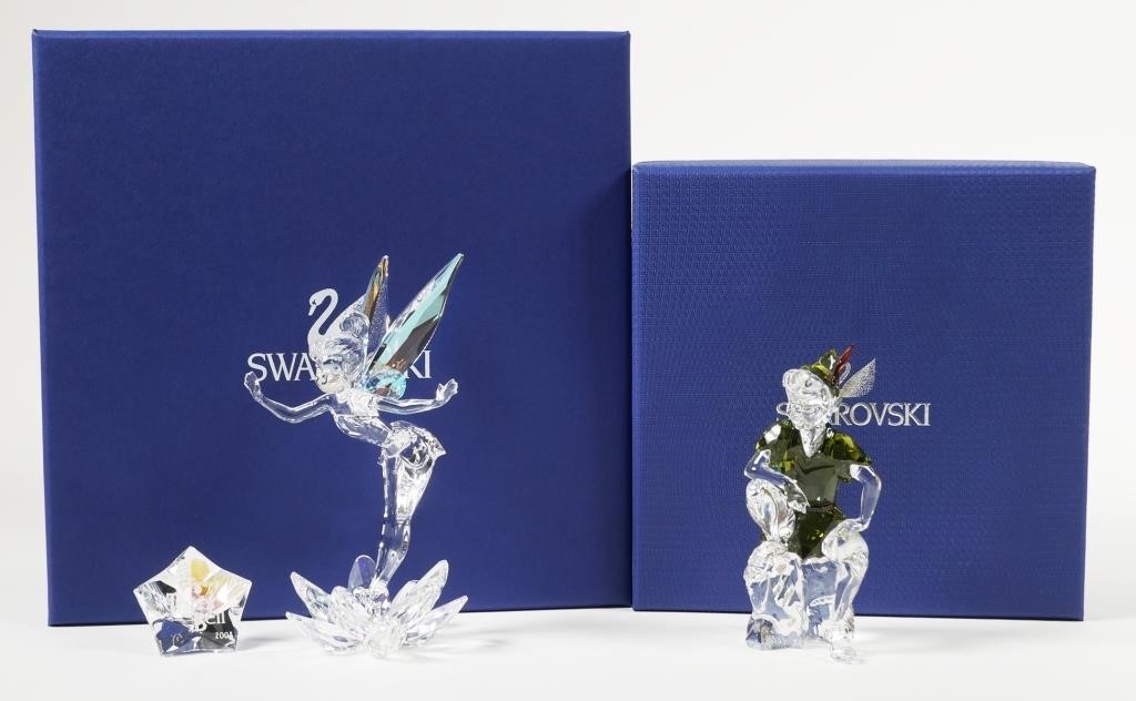 Appraisal: Retired Swarovski Disney Peter Pan and Tinker Bell figurines Both