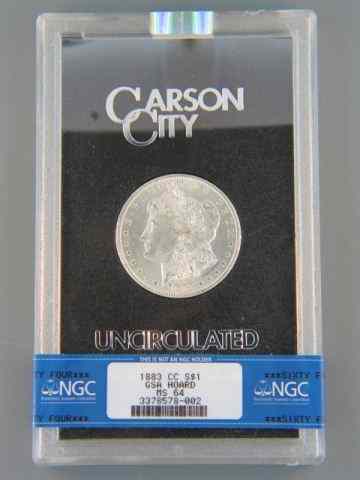 Appraisal: Carson City Morgan Silver Dollar gem uncirculated MS- Certified Graded