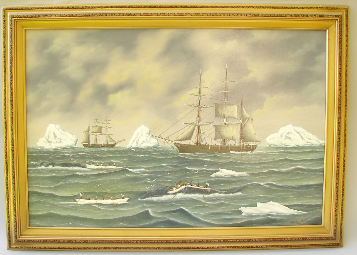 Appraisal: ROBERT JORDANAmerican Late th CenturyWhaling in the Arctic Signed and