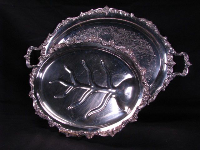 Appraisal: Two Silver Plate Serving Trays including Towle footed handled inch