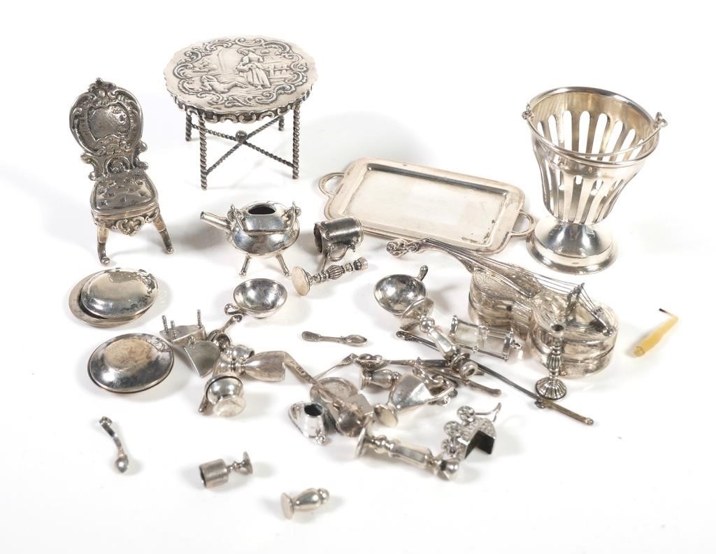 Appraisal: Vintage collection of sterling silver Miniatures Some are marked STERLING