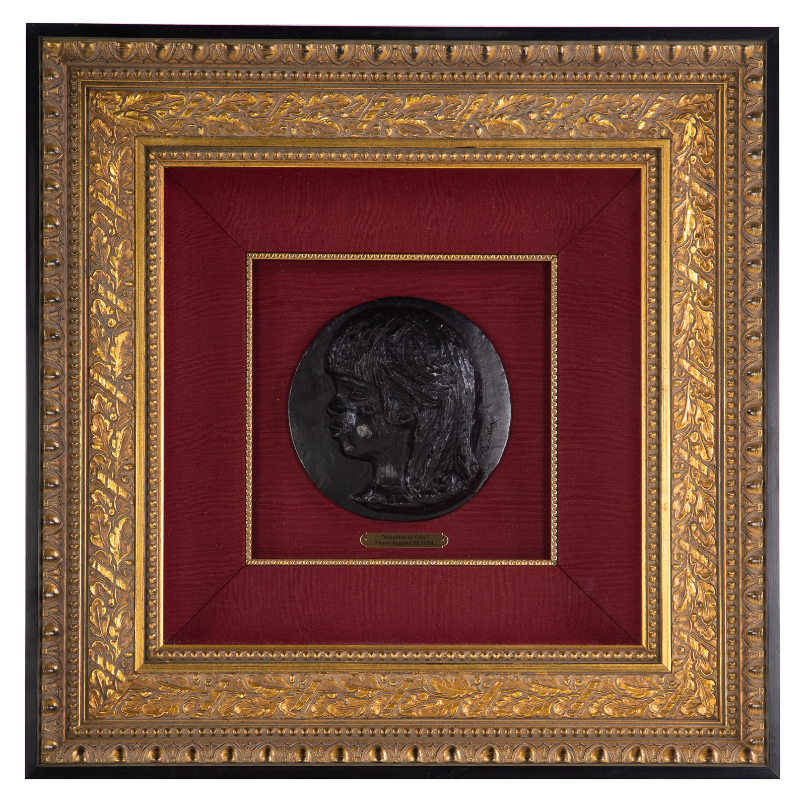 Appraisal: AFTER PIERRE AUGUSTE RENOIR COCO BRONZE French - Bronze Medallion