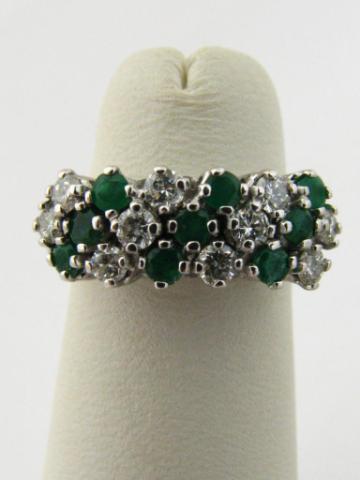 Appraisal: K diamond and emerald cluster ring MSRP sku