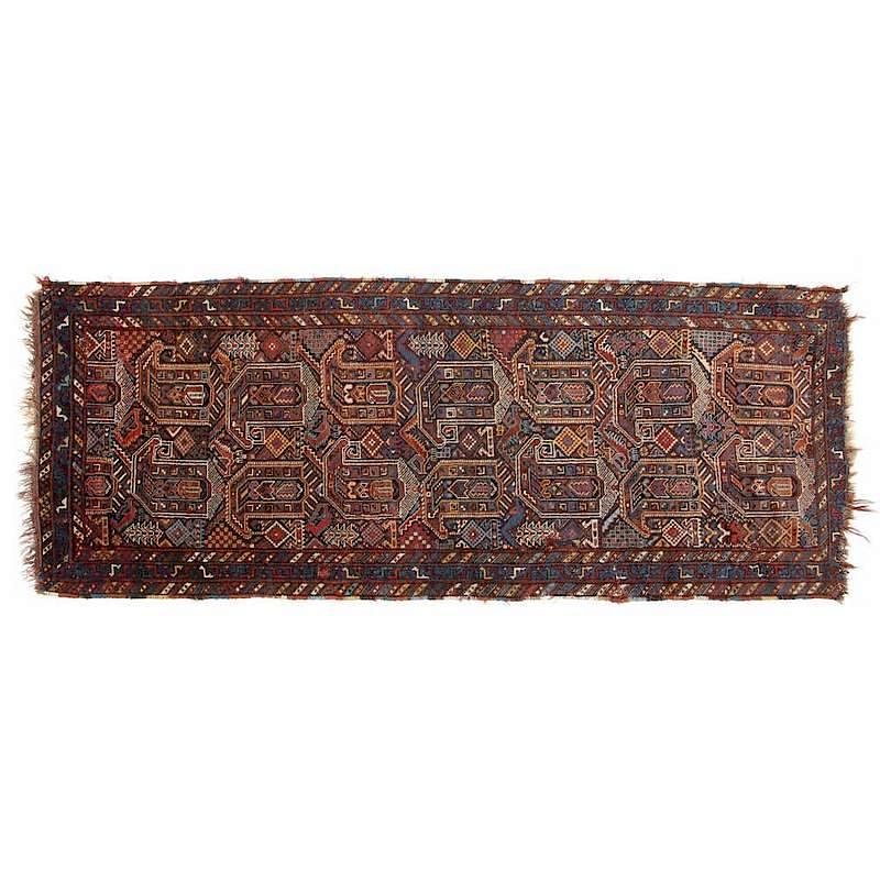 Appraisal: Persian Shirvan Runner circa wool foundation the dark blue field