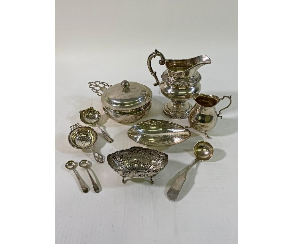 Appraisal: English silver tableware hallmarked monogrammed and inscribed together with a