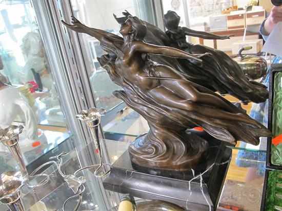 Appraisal: A CAST BRONZE ART NOUVEAU STYLE FIGURE