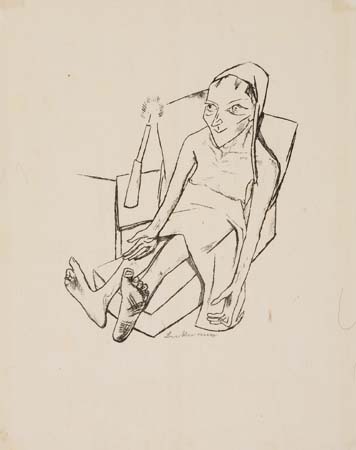 Appraisal: MAX BECKMANN Die Kranke Lithograph on tissue-thin Japan paper x