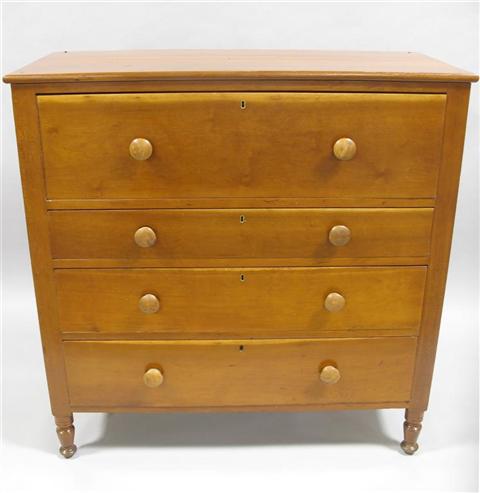 Appraisal: AMERICAN SHERATON CHERRY CHEST rectangular top over large long top