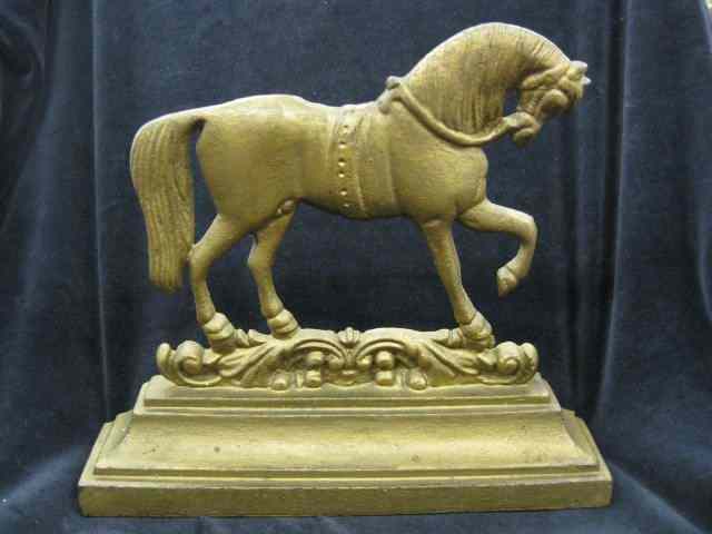 Appraisal: Cast Iron Figural Horse Doorstop '' tall