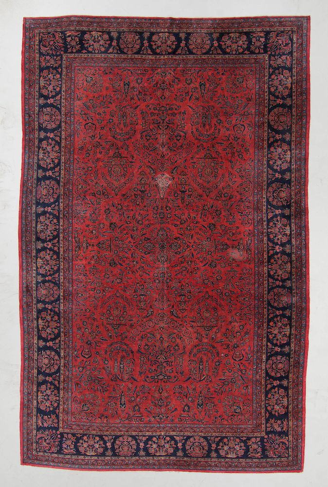 Appraisal: Antique Manchester Kashan Rug Persia ' '' x ' ''