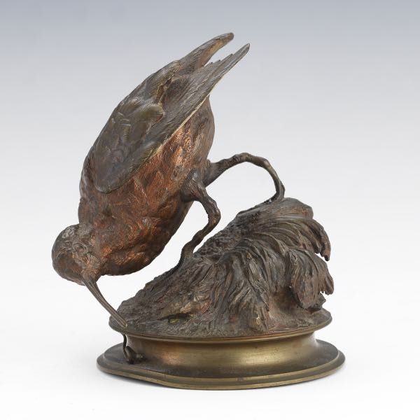 Appraisal: FERDINAND PAUTROT FRENCH - H Snipe and Worm cast bronze