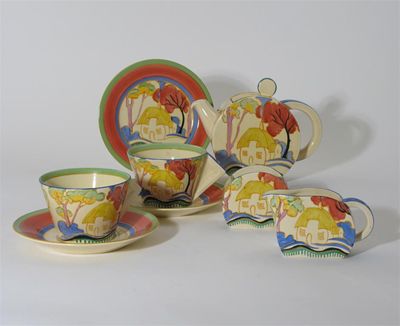 Appraisal: Tropic' a rare Clarice Cliff Bon Jour tea for two