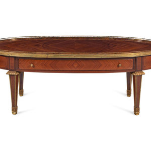 Appraisal: A Louis XVI Style Gilt Metal Mounted Parquetry Low Table