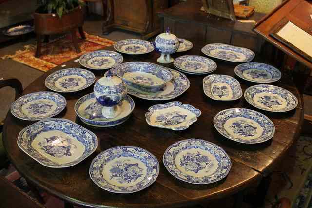 Appraisal: A MASONS IRONSTONE BLUE AND WHITE SERVICE including tureens and