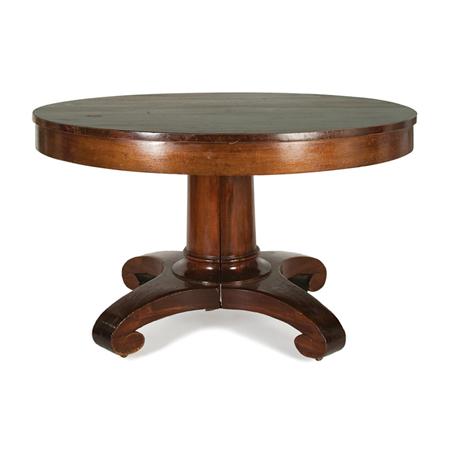 Appraisal: Classical Style Mahogany Circular Extension Dining Table Estimate nbsp nbsp