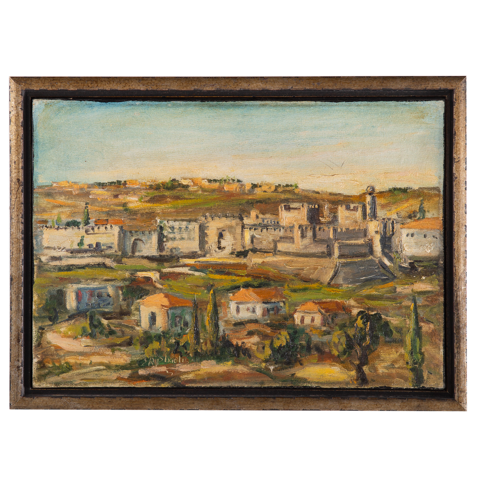 Appraisal: ZVI RAPHAELI JERUSALEM OIL ON CANVAS Israeli - Signed Raphaeli