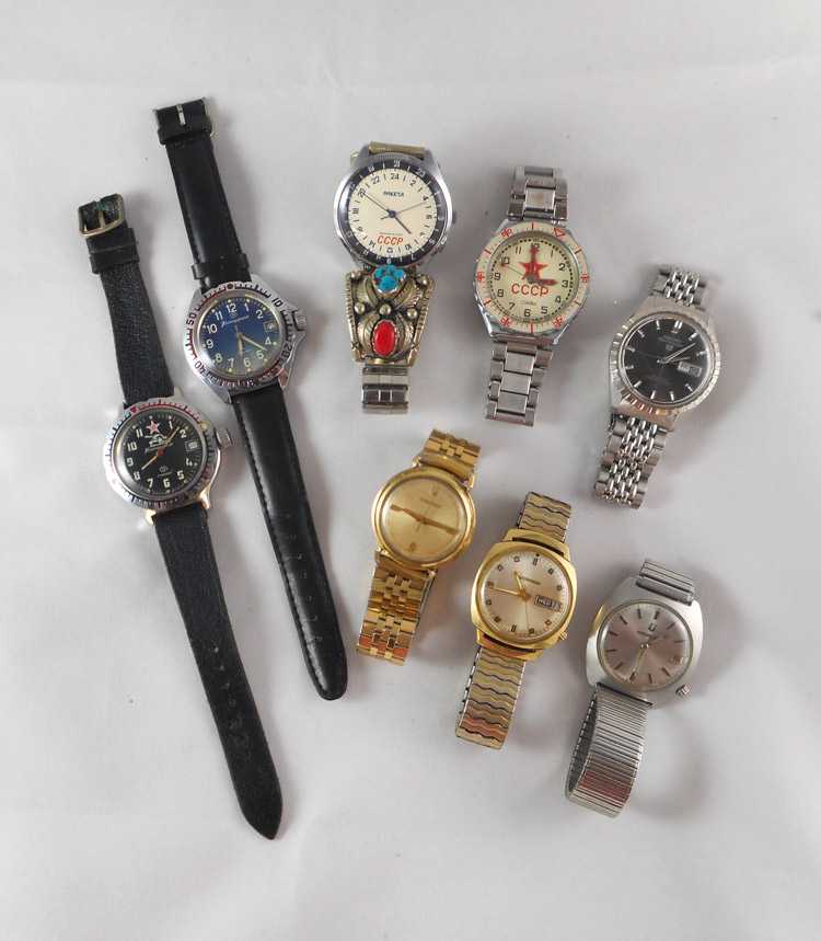 Appraisal: COLLECTION OF EIGHT MEN'S WRISTWATCHES including four Russian military three