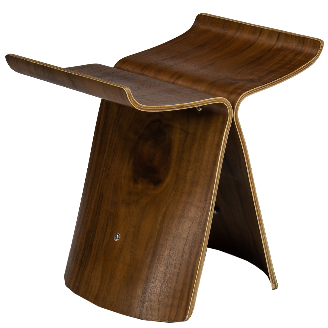 Appraisal: A MODERN BENTWOOD BUTTERFLY STOOL WITH CHROMED METAL HARDWARE A