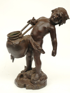 Appraisal: A LARGE BRONZE FIGURE OF A YOUNG BOY WATER CARRIER