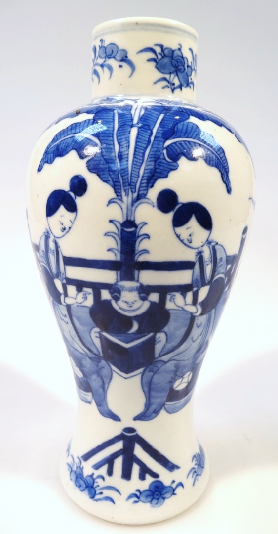 Appraisal: A Chinese Qing period blue and white vase of inverted