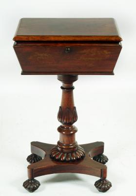 Appraisal: A ROSEWOOD TEAPOY attributable to Gillows Lancaster mid th century